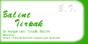 balint tirpak business card